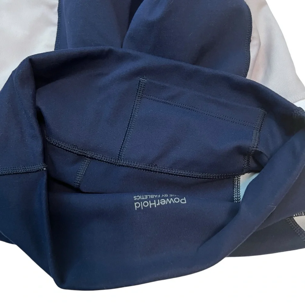 Fabletics‎ Mila Pocket PowerHold Leggings Navy Cream XXS